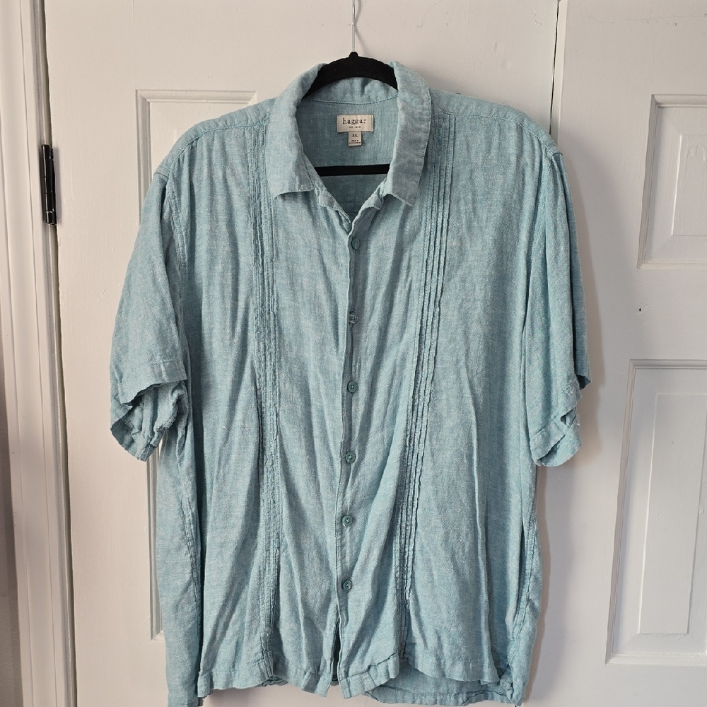 Haggar Men's Casual Shirt in Soft Teal